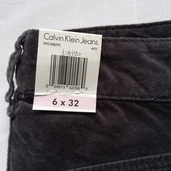 Calvin Klein Jeans Gunmetal Velvet Bootcut Pant NEW- Sz. 6 - Picture 4 of 6